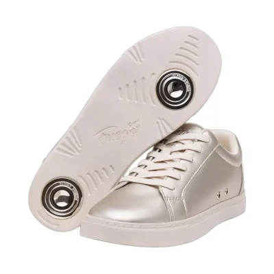 Fuego Low-Top Champagne – šampanské metalické tanečné tenisky s krémovou podrážkou a pivot pointmi