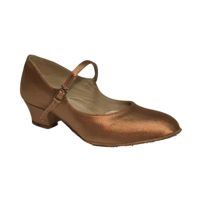 Akces STD-02L Tan – women's standard dance shoes, 3.5 cm heel, outer side view