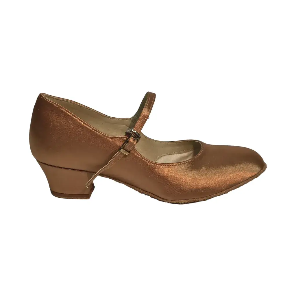 Akces STD-02L Tan – Women's Standard Dance Shoes (3.5cm) 2 Akces STD-02L Tan – women's standard dance shoes, 3.5 cm heel, inner side view