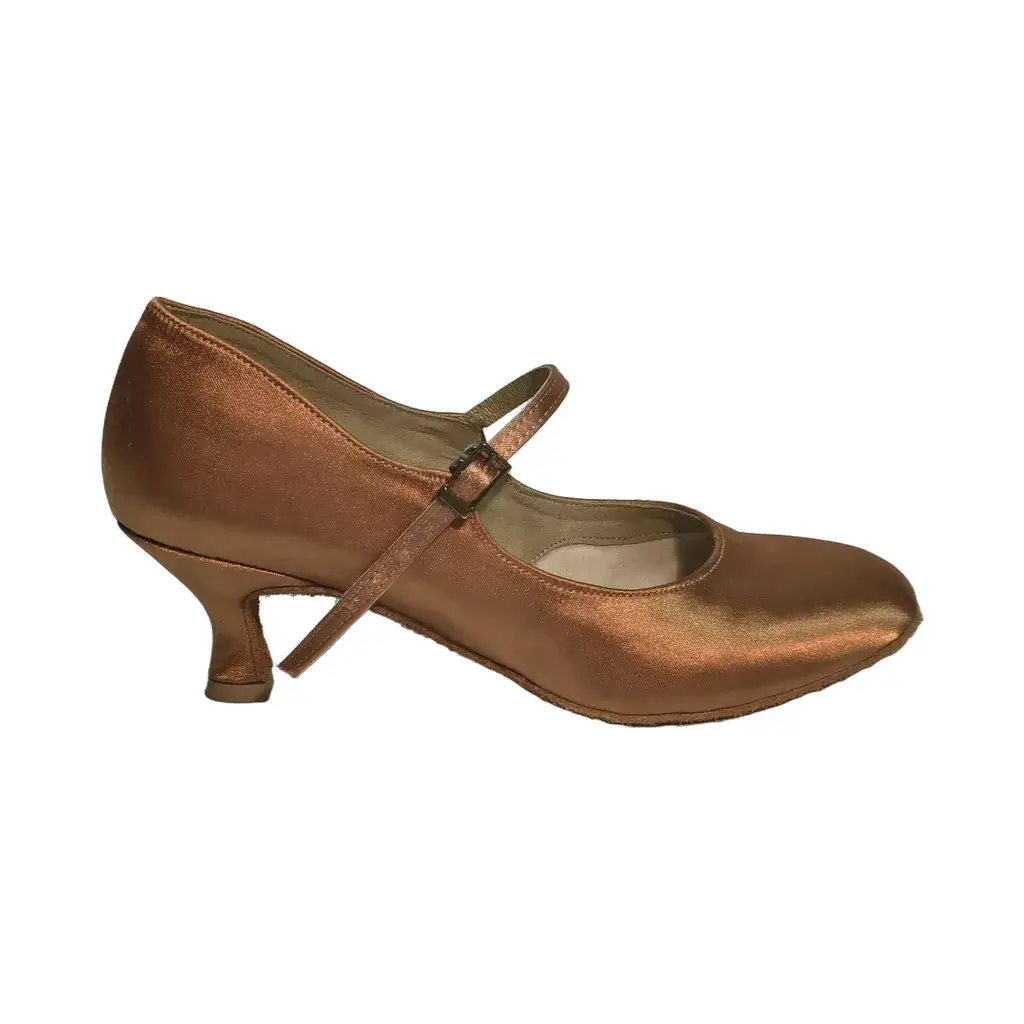Akces STD-02L Tan – Women's Standard Dance Shoes (5cm) 2 Akces STD-02L Tan – women's standard dance shoes, 5 cm heel, inner side view
