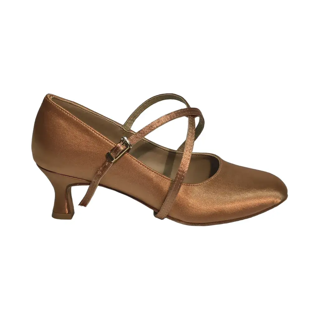 Akces STD-04 Tan – Women's Standard Dance Shoes (5cm) 2 Akces STD-04 Tan – women's standard dance shoes, 5 cm heel, inner side view